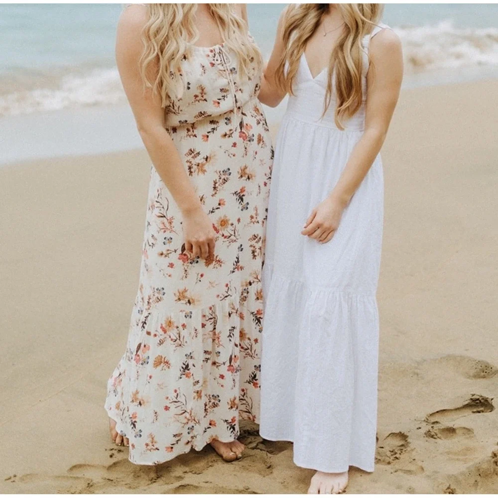 Abercrombie & Fitch White floral maxi dress